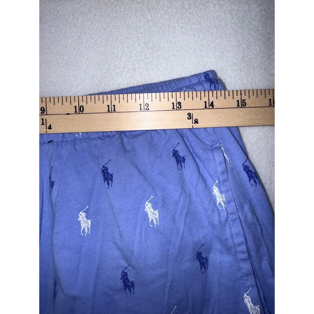 2  Polo Ralph Lauren Pajama Pants Mens Medium Navy Blue & Light Blue Joggers